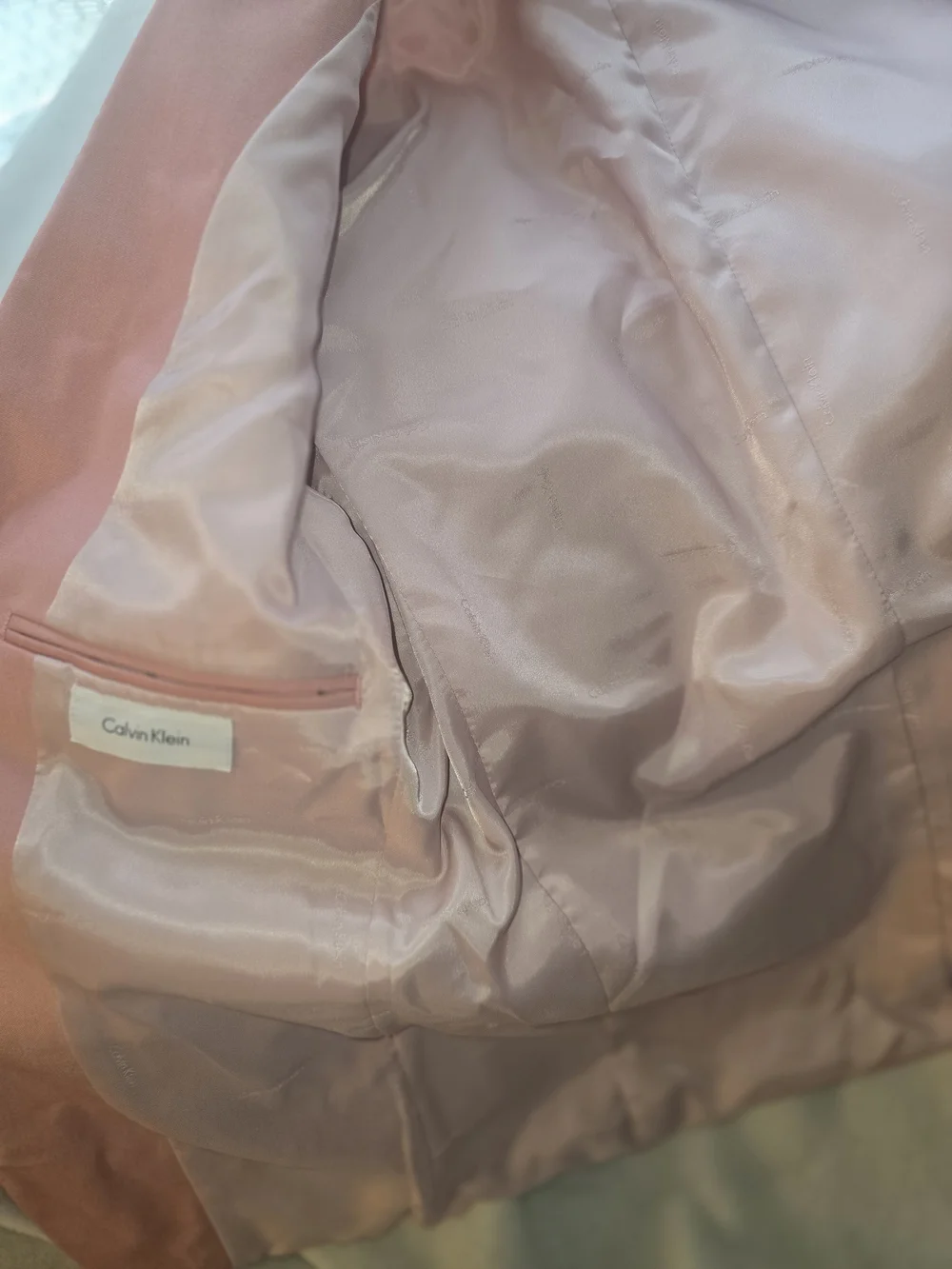 Calvin Klein Men's Pink Blazer - Single-Breasted Suit Jacket 16